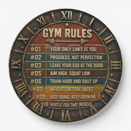 Gym Rules Home Gym Fitness Motivation Gift ペーパープレート