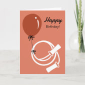 Gym Skipping Rope & Balloon Happy Birthday カード (正面)