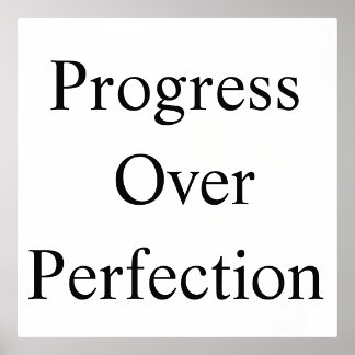 Gym Wall Art – Progress Over Perfection Workout  箔ポスター