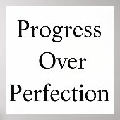 Gym Wall Art – Progress Over Perfection Workout  箔ポスター (正面)