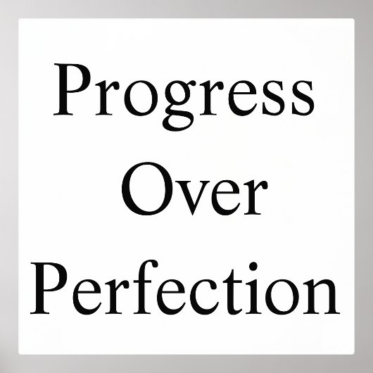 Gym Wall Art – Progress Over Perfection Workout  箔ポスター (正面)