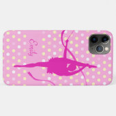 Gymnastという名前の子供の女の子水玉模様ピンク Case-Mate iPhoneケース (裏面(横))