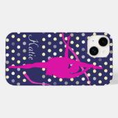 Gymnastという名前の子供の女の子水玉模様ピンク Case-Mate iPhoneケース (裏面 (横))