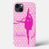 Gymnastという名前の子供の女の子水玉模様ピンク Case-Mate iPhoneケース (裏面)