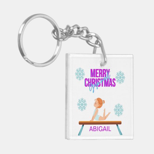 GYMNAST両面キーチェーパーソナライズされたン。 キーホルダー (正面左)