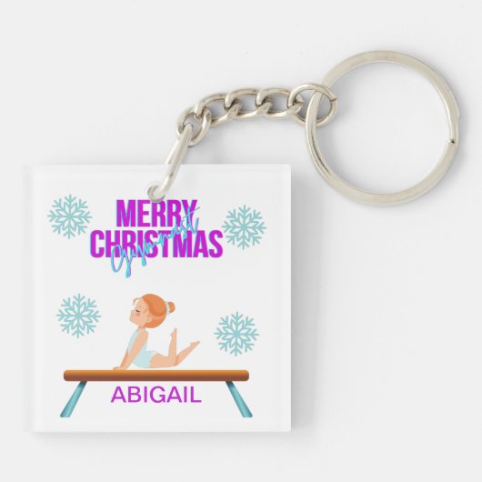 GYMNAST両面キーチェーパーソナライズされたン。 キーホルダー (裏面)