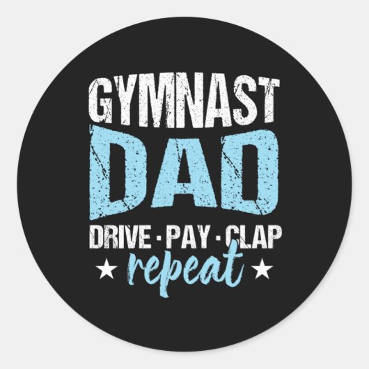 Gymnast Dad Gymnast Athletic Sports Father Gift ラウンドシール (正面)