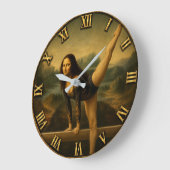Gymnast Funny Mona Lisa ラージ壁時計 (傾斜)