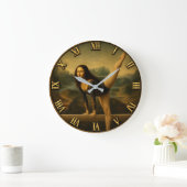 Gymnast Funny Mona Lisa ラージ壁時計 (ホーム)