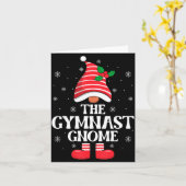 Gymnast Gnome Christmas Family Matching Group Funn カード (黄色い花)