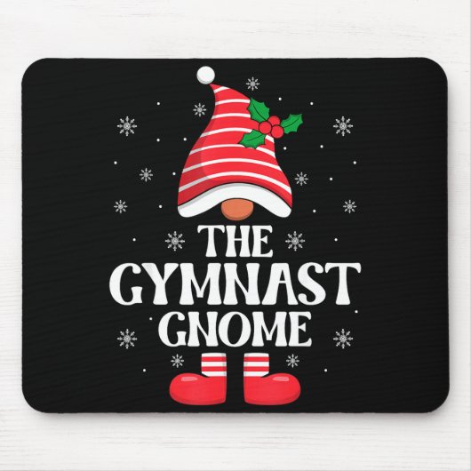 Gymnast Gnome Christmas Family Matching Group Funn マウスパッド (正面)