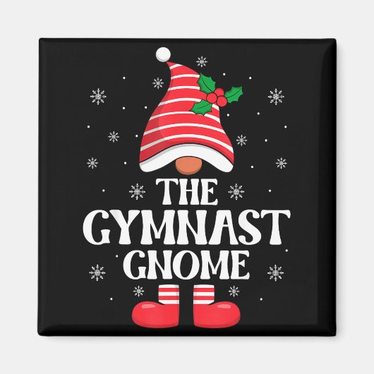 Gymnast Gnome Christmas Family Matching Group Funn マグネット (正面)