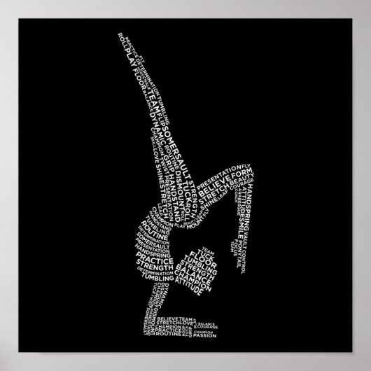 Gymnastic Typography Gymnast Gymnastics Sports Lov ポスター (正面)