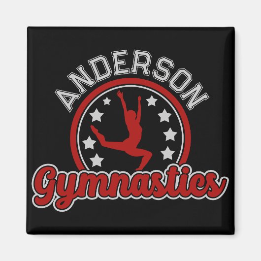 Gymnastics ADD NAME Gymnast Vault Floor Athlete  マグネット (正面)