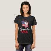 Gymnastics American Flag USA US Patriotic Gymnast Tシャツ (正面フル)