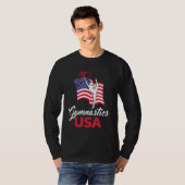 Gymnastics American Flag USA US Patriotic Gymnast Tシャツ (正面フル)