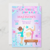 Gymnastics Birthday Invitation Gymnastics Party 招待状 (正面)