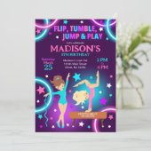 Gymnastics Birthday Invitation Neon Glow Party 招待状 (スタンド正面)