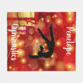 Gymnastics Bokeh Gifts n' Glitz フリースブランケット (正面(横))