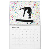 Gymnastics Calendar Blue Starburst Gymnastics Pose カレンダー (3月 2026)