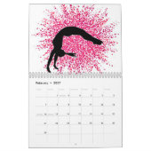 Gymnastics Calendar Blue Starburst Gymnastics Pose カレンダー (2月 2027)