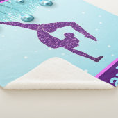 Gymnastics Christmas Purple Aqua Personalized シェルパブランケット (3/4)