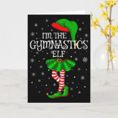 Gymnastics Elf Christmas Matching Family Women Gir カード (黄色い花)