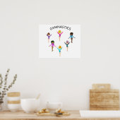 Gymnastics girl's poster with 6 gymnast ポスター (キッチン)