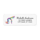 Gymnastics Gymnast Sparkly Glitter Return Address  ラベル (正面)