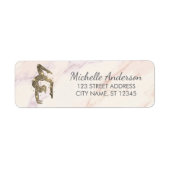 Gymnastics Gymnast Sparkly Glitter Return Address  ラベル (正面)