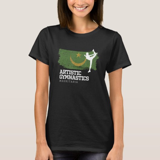 Gymnastics Mauritania Gymnast Girl Artistic Gymnas Tシャツ (正面)
