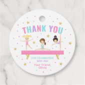 Gymnastics Pink Birthday Party フェイバータグ (正面)