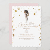 Gymnastics Tumbling Pink Scalloped Birthday Party 招待状 (正面/裏面)