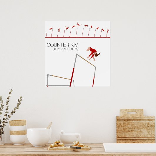 Gymnastics- uneven Bar Skill ポスター (キッチン)