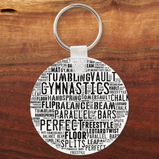 Gymnastics Word Cloud キーホルダー (正面)