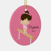 Gymnistの女の子の体操のクリスマスのオーナメント セラミックオーナメント (右)