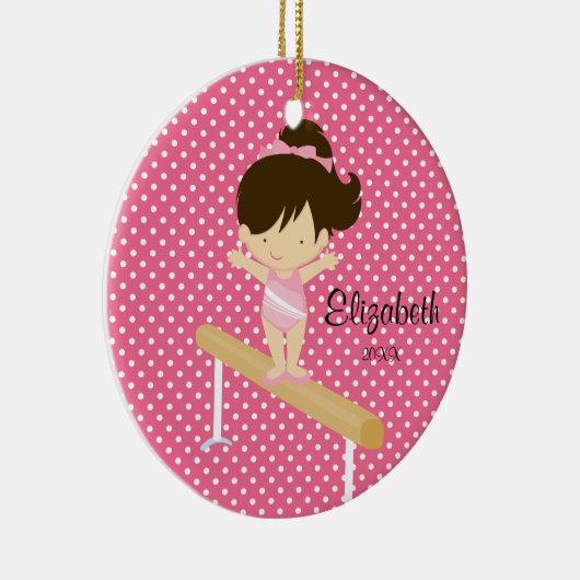 Gymnistの女の子の体操のクリスマスのオーナメント セラミックオーナメント (右)