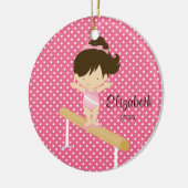 Gymnistの女の子の体操のクリスマスのオーナメント セラミックオーナメント (左)
