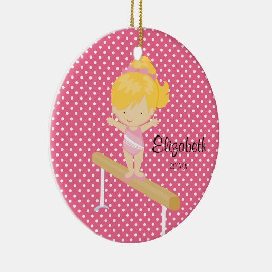 Gymnistの女の子の体操のクリスマスのオーナメント セラミックオーナメント (右)