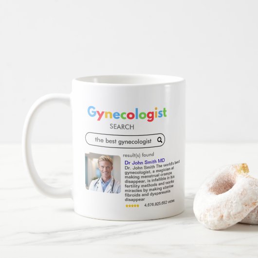 GYNECOLOGIST obstetrician doctor antistress search コーヒーマグカップ (ドーナツ)