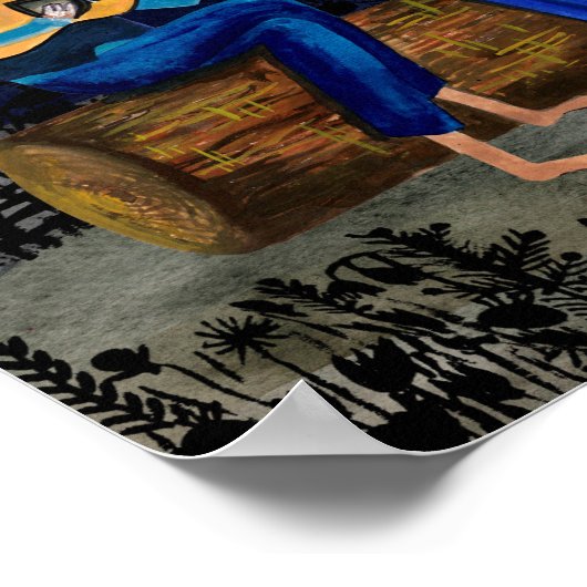 Gypsy Jazz - Rabbit and Fox Playing Music ポスター (角)