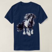 Gypsy Vanner Black and White Stallion Tシャツ (デザイン正面)