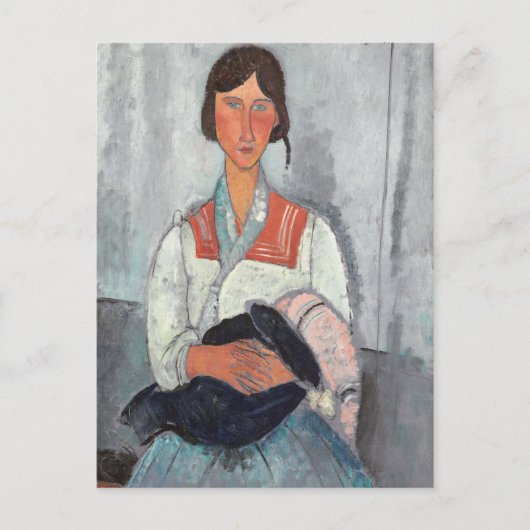 Gypsy Woman with Baby, 1919 (oil on canvas) ポストカード (正面)