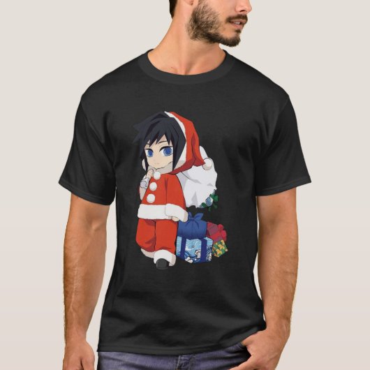 Gyu Tomioka Demon Slayer 1からのメリークリスマス Tシャツ (正面)