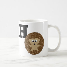 Hがハリネズミ用のモノグラム コーヒーマグカップ
