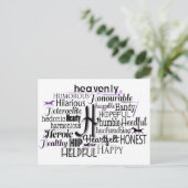 Hで始まる形容詞ワードクラウド ポストカード (スタンド正面)