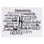 Hで始まる形容詞ワードクラウド ラージペーパーバッグ (裏面)