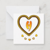 hという手紙の署名 ノートカード (裏面)