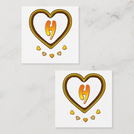 hという手紙の署名 ノートカード (正面/裏面)