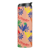 hとカラフルコンテンポラリーの夏のフローラコラージュ タンブラー (回転左)